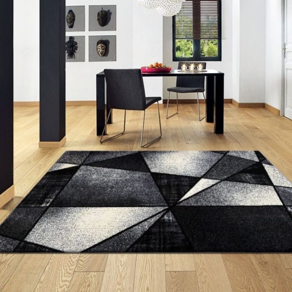 Beautiful Rectangular Aitlant Black Rug By Best Price Furniture