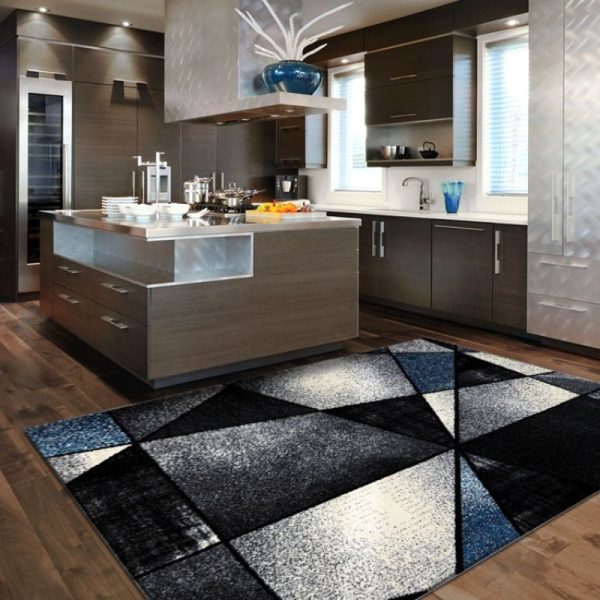 Beautiful View of Rectangular Aitlant Black Rug By Best Price Furniture