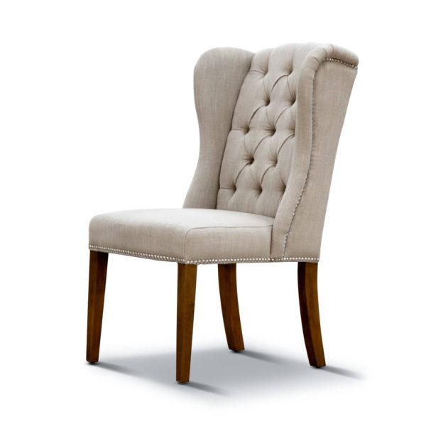 Side View of Pallas Linen Dining Chair By Best Price Furniture