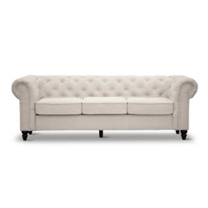 Declan three Seater Lounge in white by best price furniture outlet