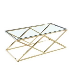 Lima Gold Coffee Table With Glass Top By Best Price Furniture