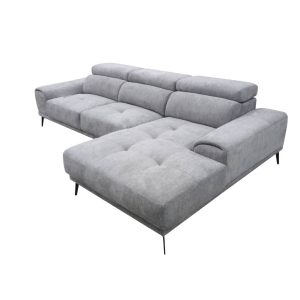 Zea Grey Fabric Lounge With Chaise 2 Piece